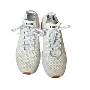 NOBULL Women’s Knit Runner white running athletic shoes